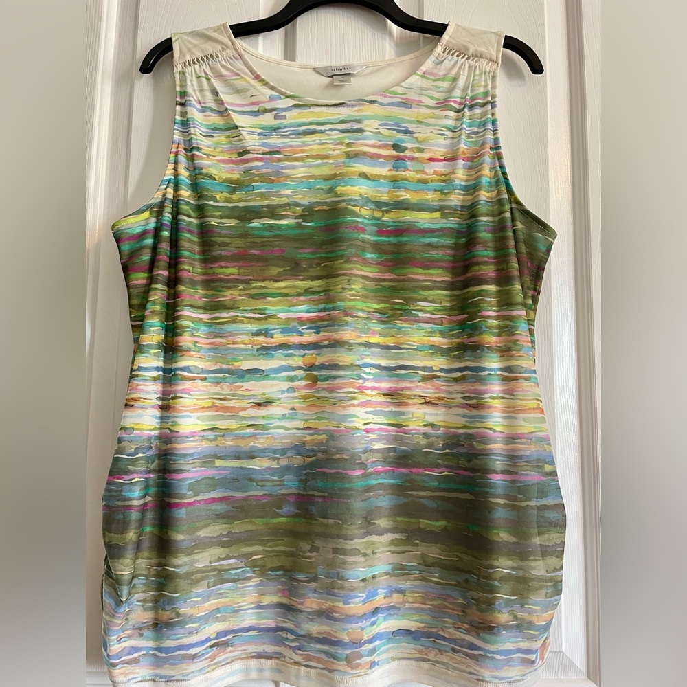 CJ Banks Sleeveless Top 1X   Multicolor